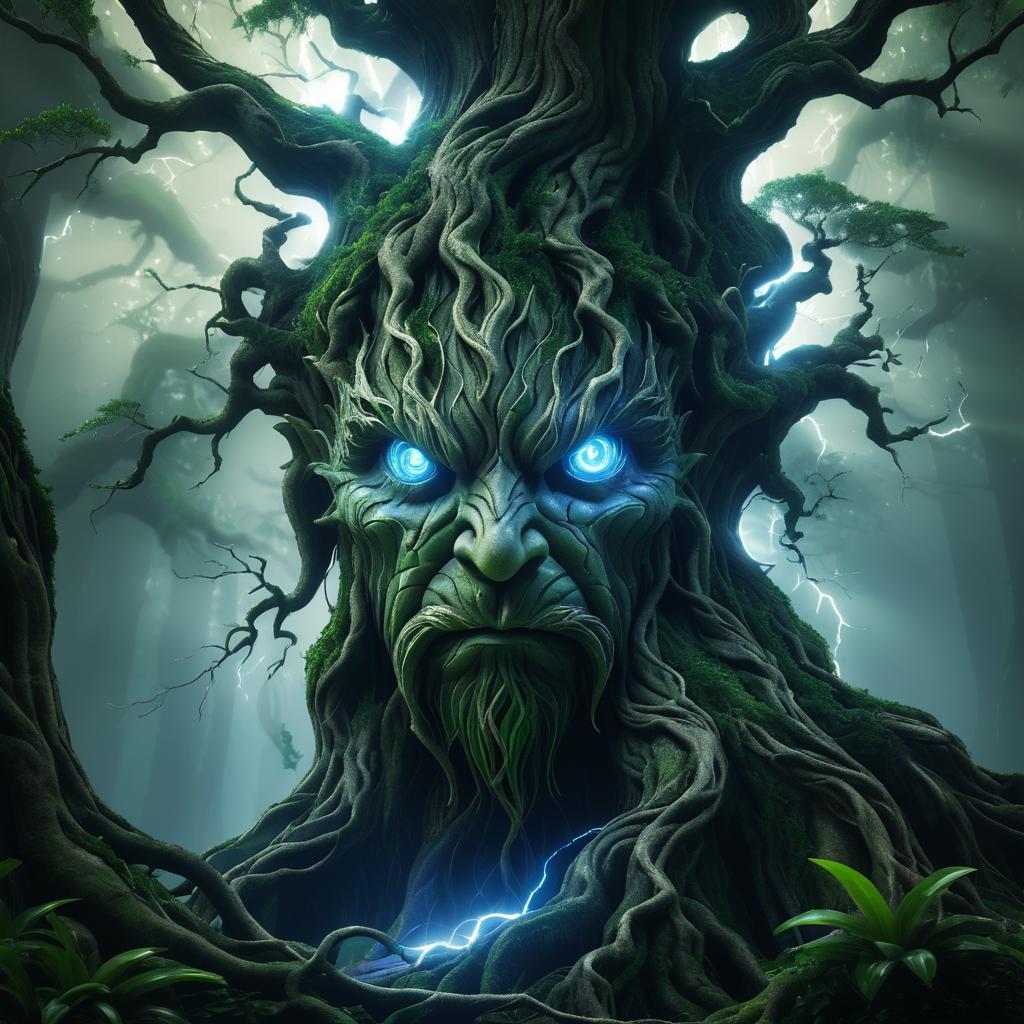 Dramatic Ancient Tree Spirit Concept Art