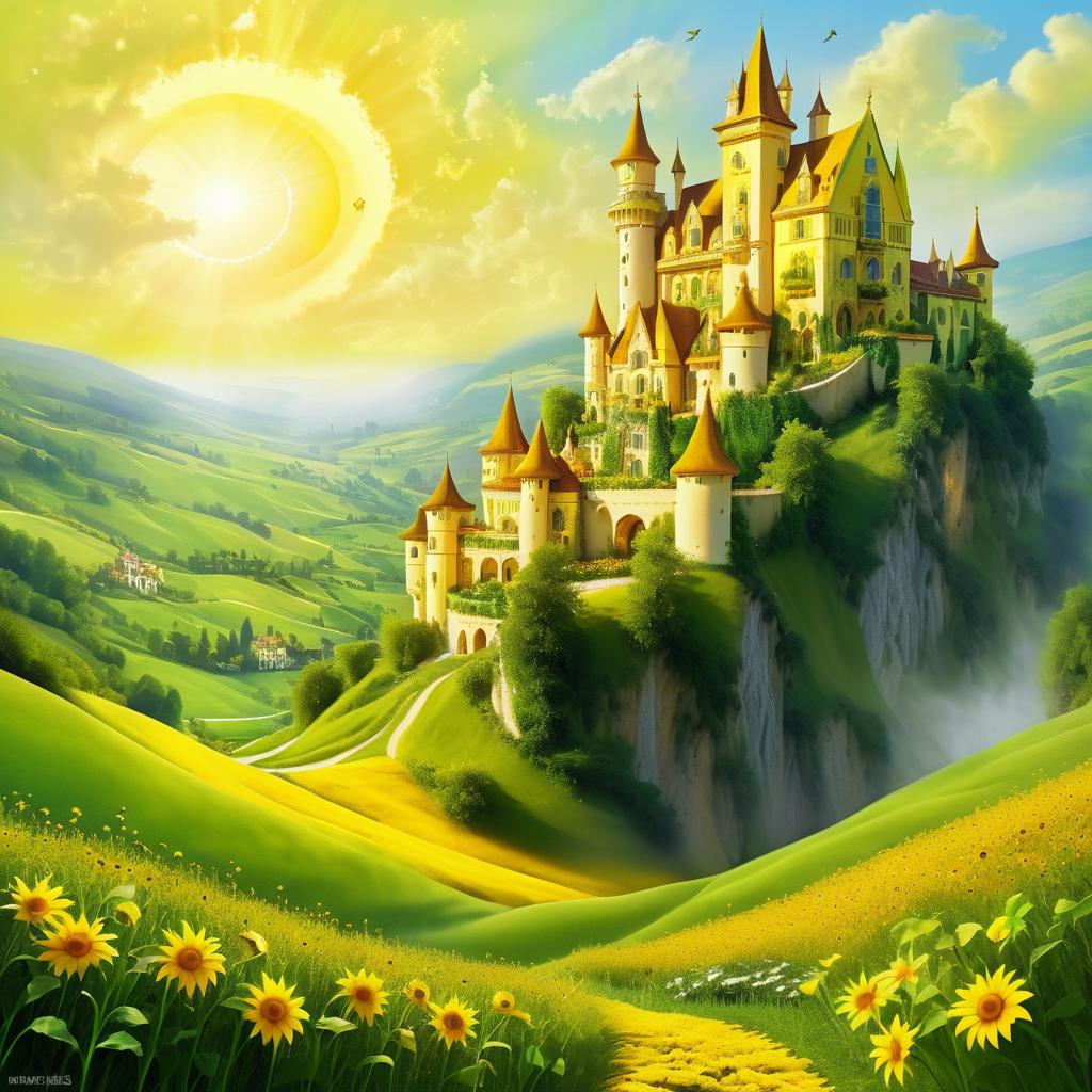 Enchanted Castle Amidst Lush Hills