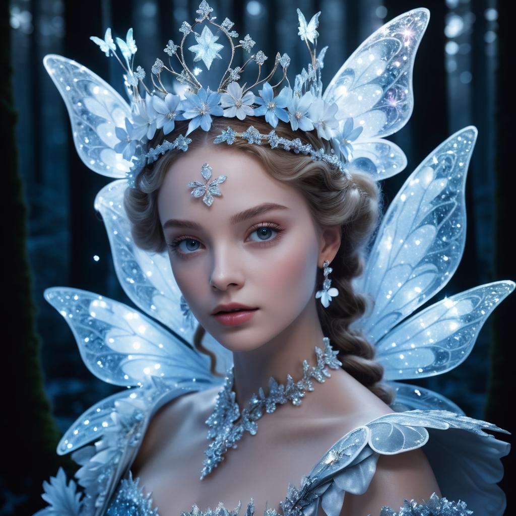 Whimsical Ice Queen in Baroque Style