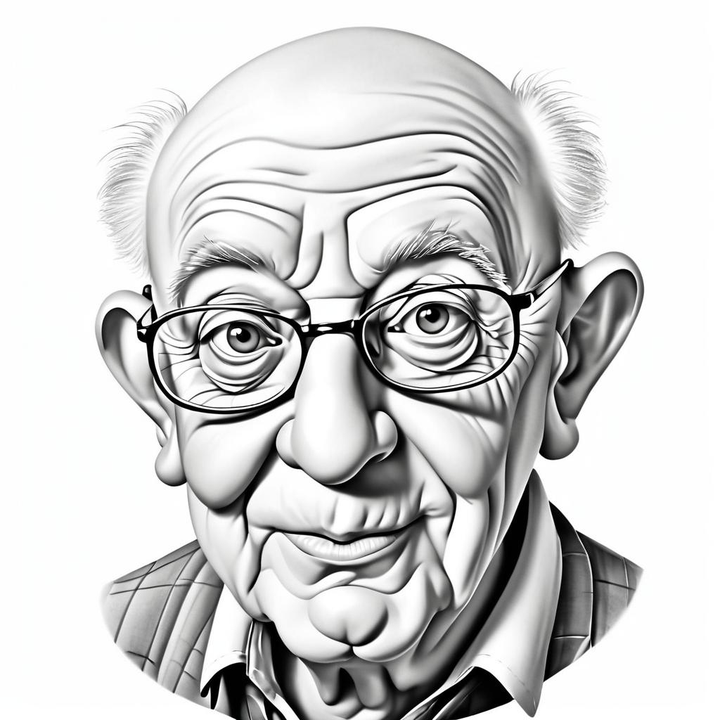 Hilarious Caricature of an Elderly Gentleman