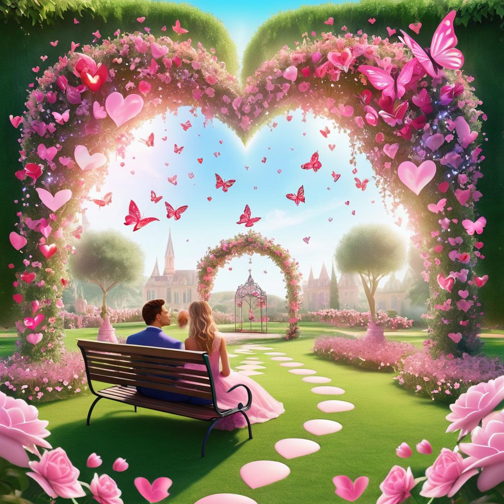 Enchanted Valentine's Day Garden Scene