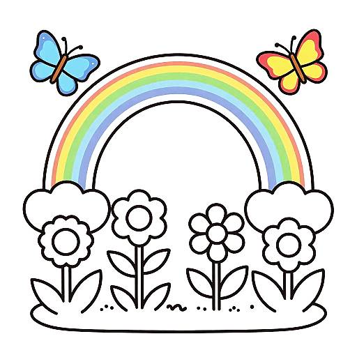 Whimsical Kids Garden Coloring Page