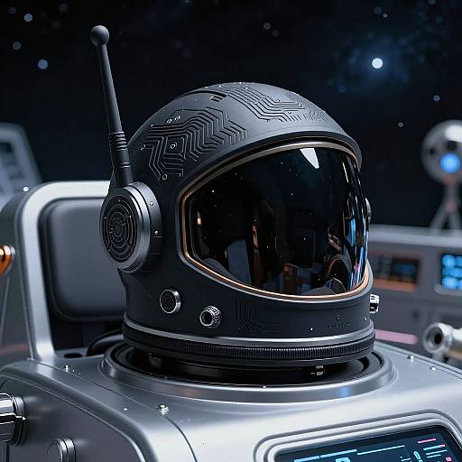 Futuristic Space Helmet with Circuitry