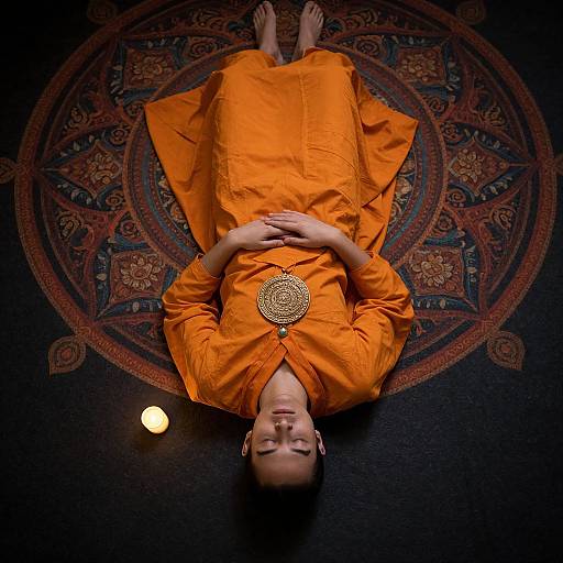 Serene Meditation with Mandala and Candle