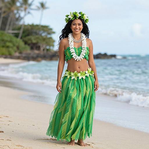 Hawaiian Goddess in Hula Skirt