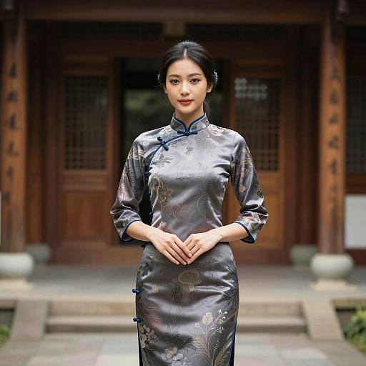 Asian Woman in Traditional Dress