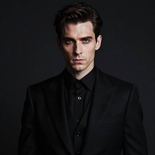 Mysterious Man in Black Suit