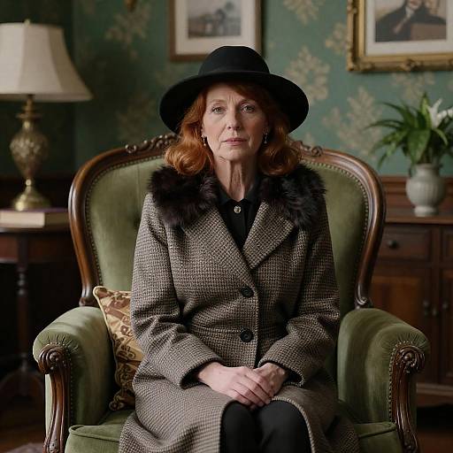 Elegant Portrait of a Red-Haired Woman