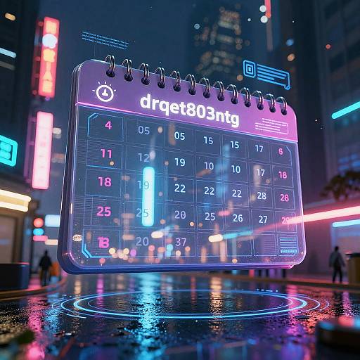 Futuristic Cyberpunk Digital Calendar