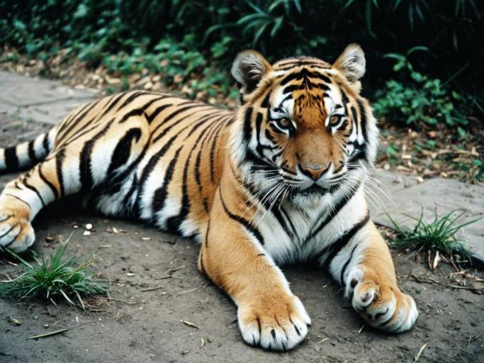 Tiger Lying on Ground