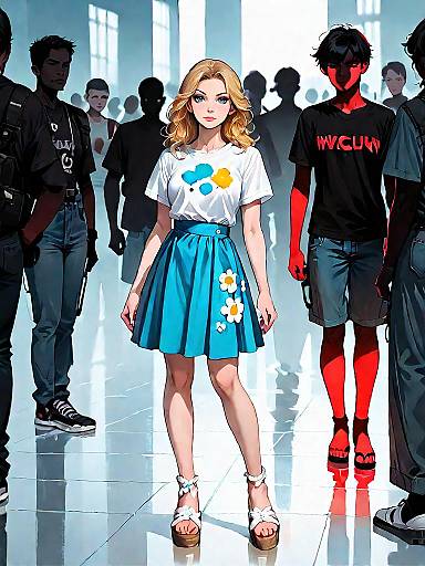 Young Woman in Casual Chic Outfit