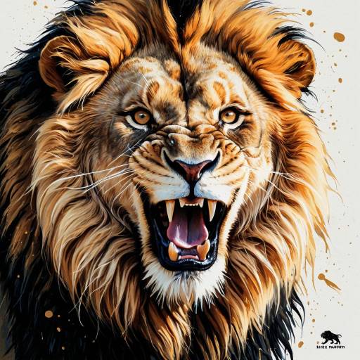 Fearless Lion Roaring: Courage and Strength Fearless Lion Roaring: Courage and Strength