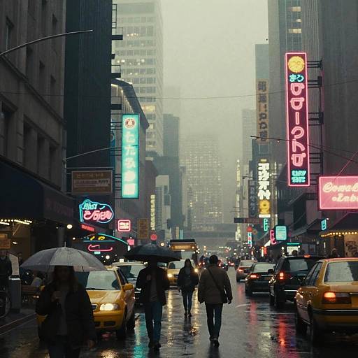 Cyberpunk Collage with Neon Urban Scenes