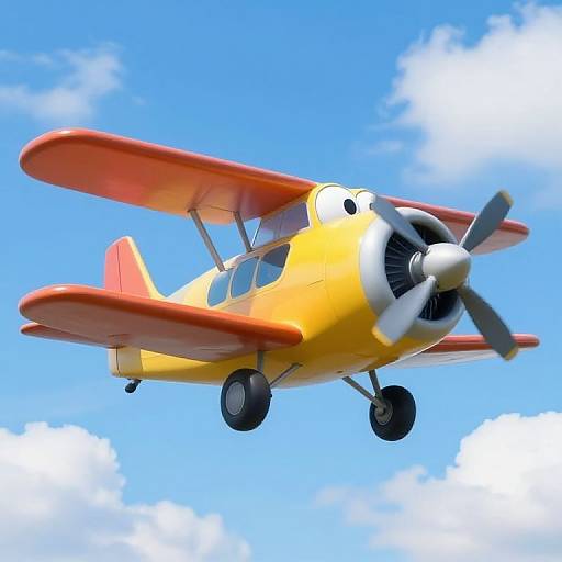Whimsical Cartoon Planes in Flight