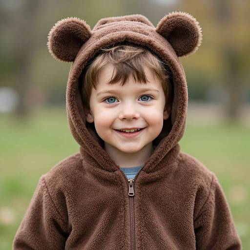Joyful Boy in Bear Costume