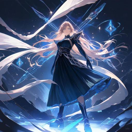 Celestial Warrior on Glowing Platform