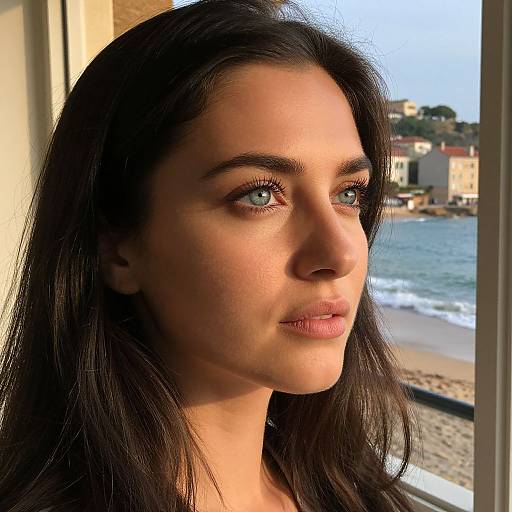 Portrait of European Woman's Enigmatic Gaze