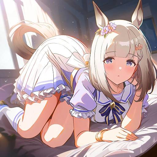 Illustration of Happy meek (umamusume), umamusume in the style of Ormille