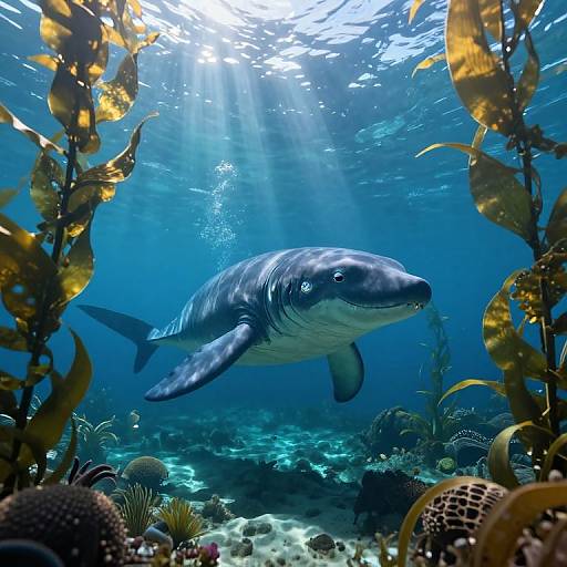 Enchanting Underwater Dinotopia Scene