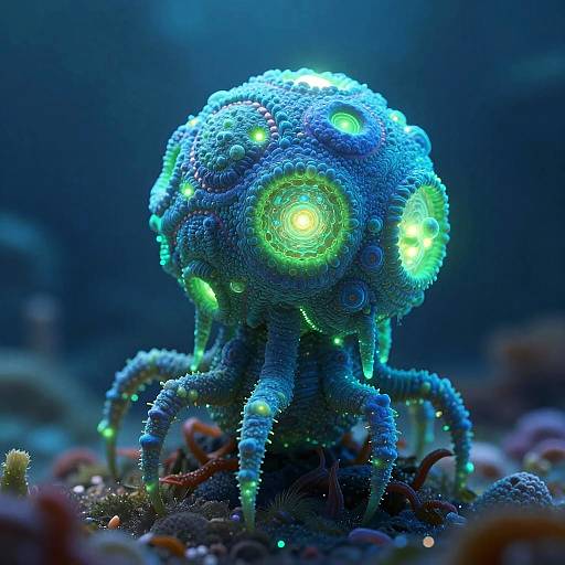Bioluminescent Futuristic Aquatic Creature