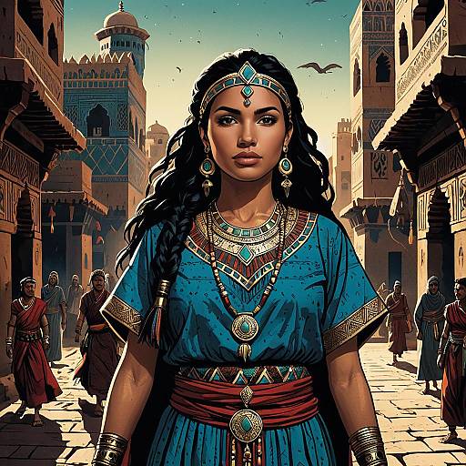 Maya Priestess in Moroccan Dark Fantasy