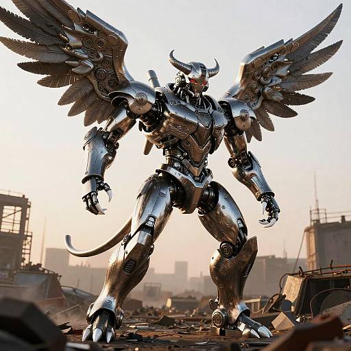 Anthro Titanium Bear Mecha Warrior