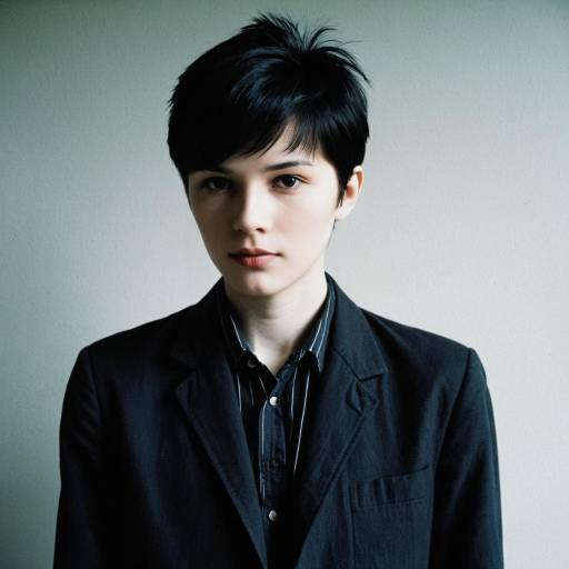 Minimalist 1980s Post-Punk Style Portrait