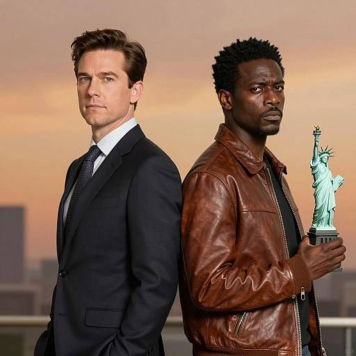 Diverse Duo: Back-to-Back Portrait