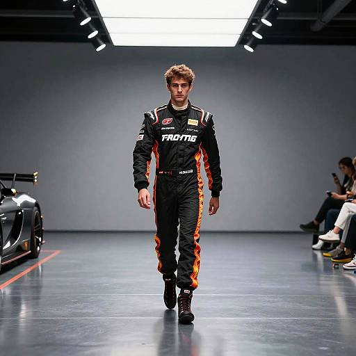 Luxury Racecar Driver on Couture Runway