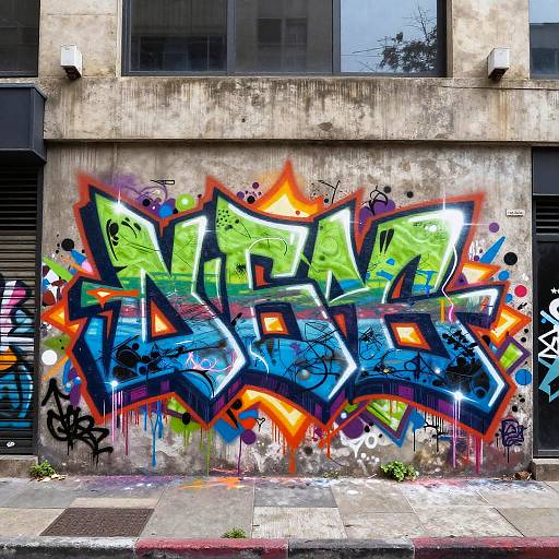 Energetic Wildstyle Graffiti Wall