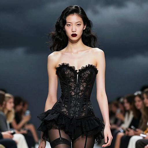 Striking Fashion Model in Dramatic Corset