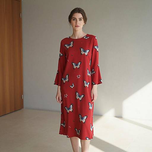 Elegant Young Woman in Photorealistic Dress