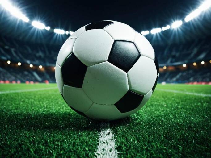 Soccer Ball on Stadium Field