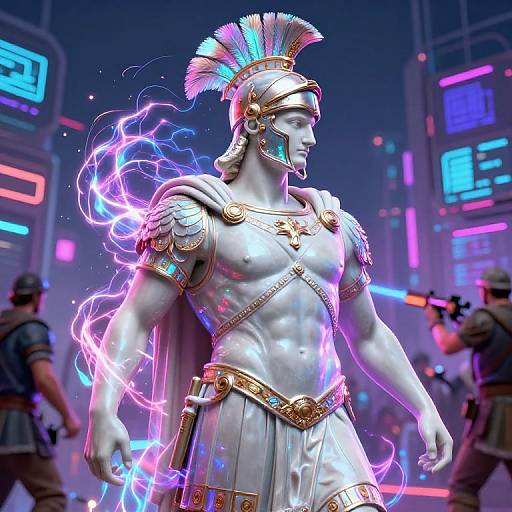 Cyberpunk Alexander the Great Sculpture