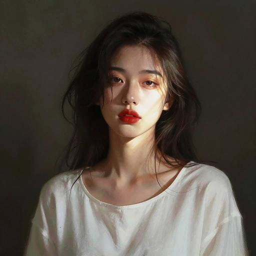 Dramatic Portrait of Young Woman