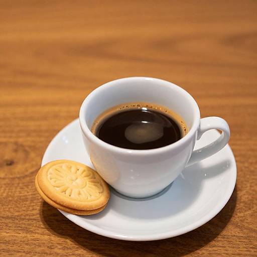 Cozy Espresso on Wooden Table