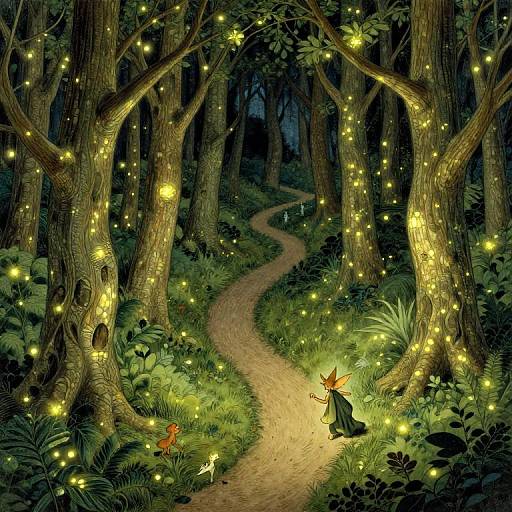 Whimsical Forest Aerial Scene