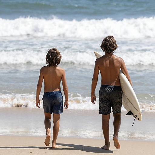 Boys Surfing at the Beach