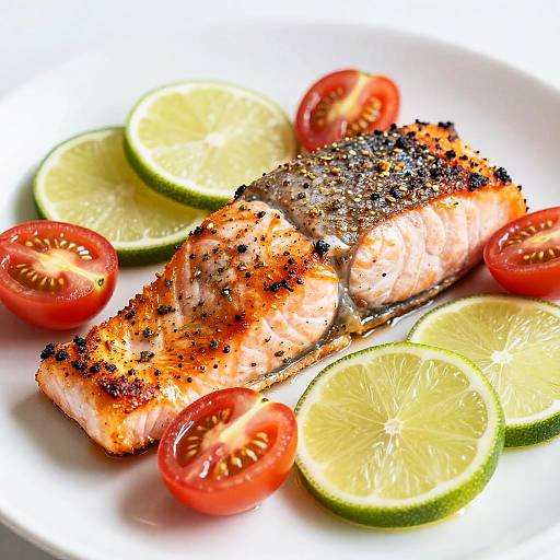Grilled Salmon with Cherry Tomatoes