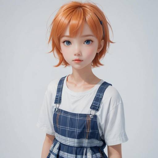 Vibrant Anime Girl with Orange Hair