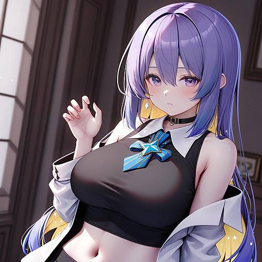 Illustration of Moona hoshinova (1st costume), hololive in the style of Nyan (reinyan 007)