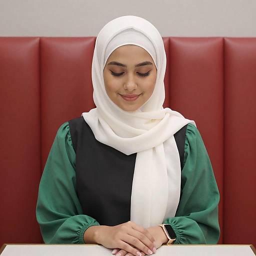 Serene Woman in White Hijab