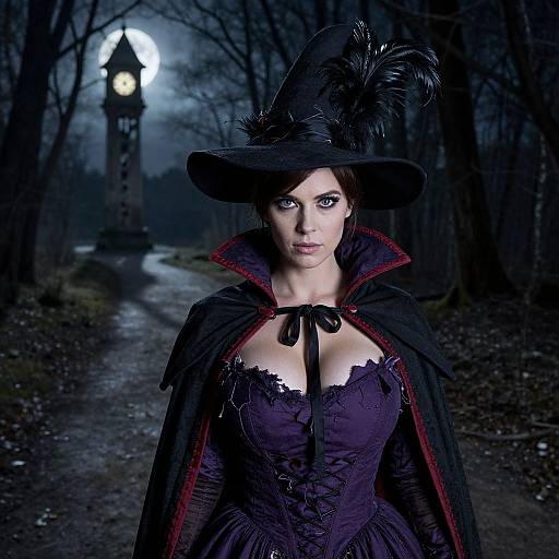 Moonlit Mad Hatter Woman Portrait