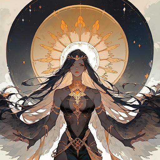 Otherworldly Woman in Ceremonial Attire