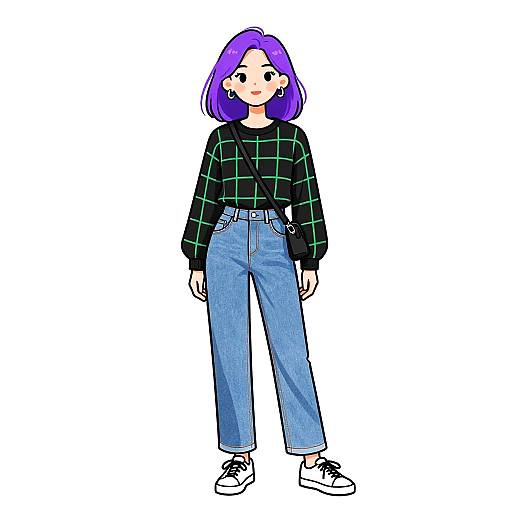 Stylish Woman in Casual Streetwear