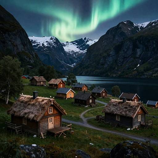 Aurora Night in Viking Fjord Village