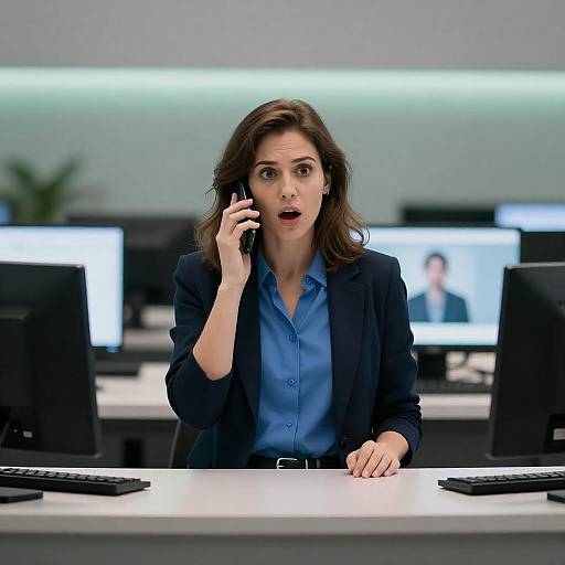 Surprised Woman Talking on Cellphone