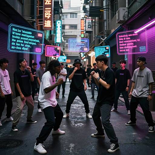 Futuristic Neon Cypher Battle Scene