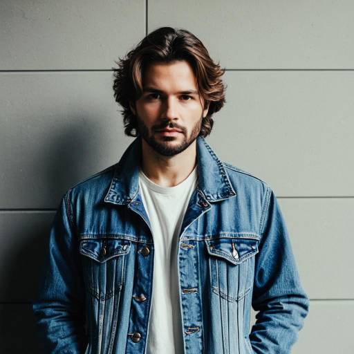 Young Man in Casual Denim Jacket