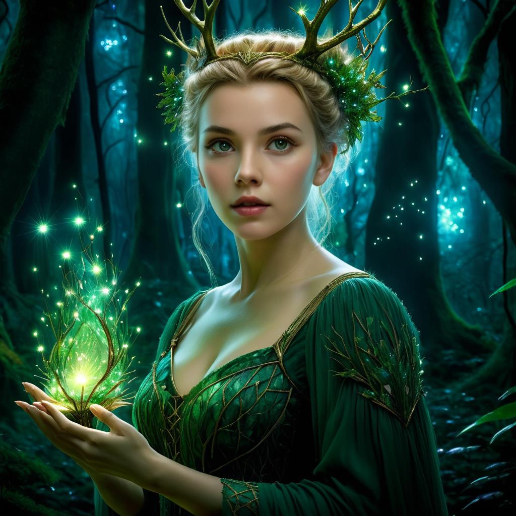 Scarlett Johansson in a Mystical Forest